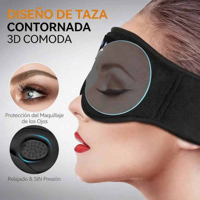 NubeAudio™ - Máscara de Sueño 3D con Sonido HD para un Sueño Perfecto