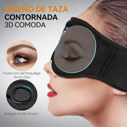 NubeAudio™ - Máscara de Sueño 3D con Sonido HD para un Sueño Perfecto